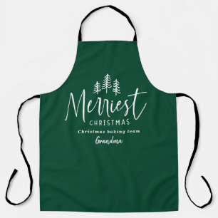 Modern minimal rustic Christmas family baking Apron