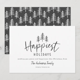 Modern minimal rustic farmhouse Christmas happy Holiday Card