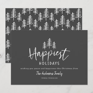 Modern minimal rustic farmhouse Christmas happy Holiday Card
