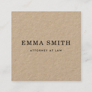 Modern minimal rustic Kraft paper Square Business Card
