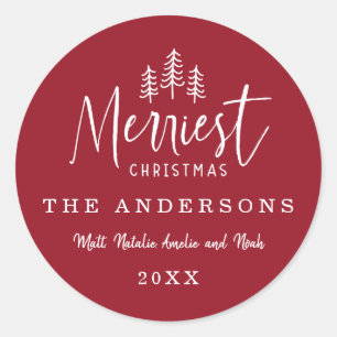 modern minimal rustic multi photo classic round sticker