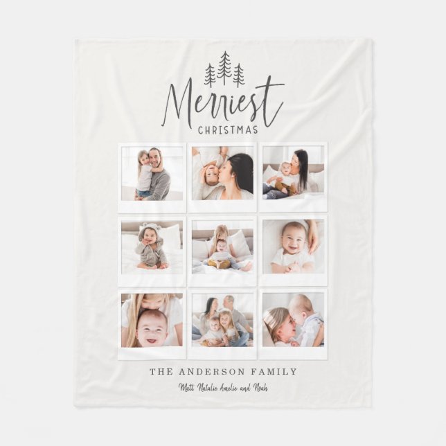 modern minimal rustic multi photo fleece blanket (Front)