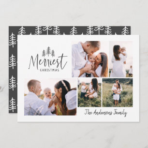 modern minimal rustic multi photo holiday card