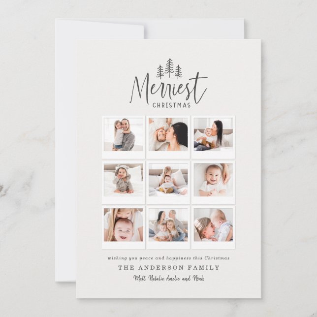modern minimal rustic multi photo holiday card (Front)