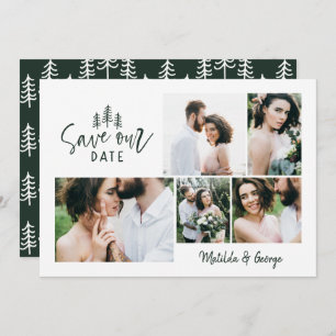 modern minimal rustic multi photo wedding save the date