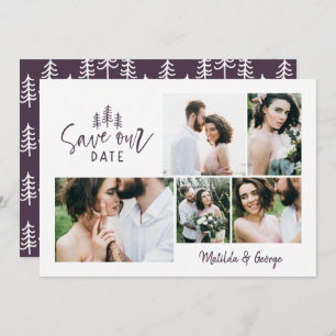 modern minimal rustic multi photo wedding save the date