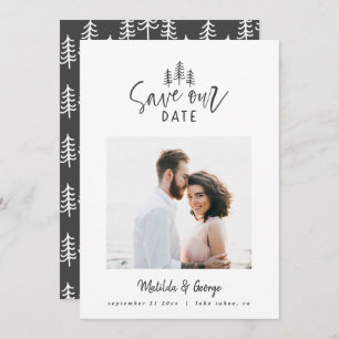 modern minimal rustic multi photo wedding save the date