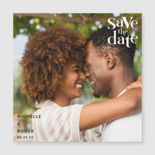 modern minimal rustic photo Save The Date Card