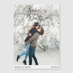 modern minimal rustic photo Save The Date Card