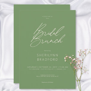 Modern Minimal Sage Green Bridal Brunch Invitation