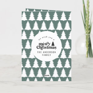 Modern minimal sage green Christmas multi photo Thank You Card