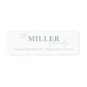 Modern & Minimal Sage Green Return Address Label 