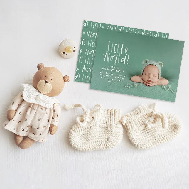 Modern minimal sage green typography photo announcement (Creator Uploaded)