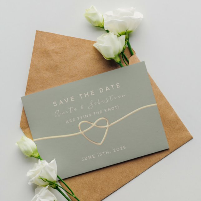 Modern Minimal Sage Green Wedding Save The Date (Creator Uploaded)