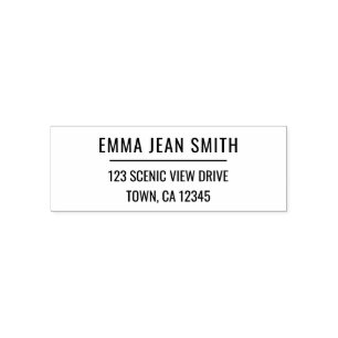 Modern Minimal Sans Serif All Caps Return Address Self-inking Stamp