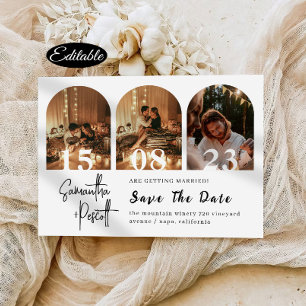 Modern Minimal Save The Date Arch Collage Invitation