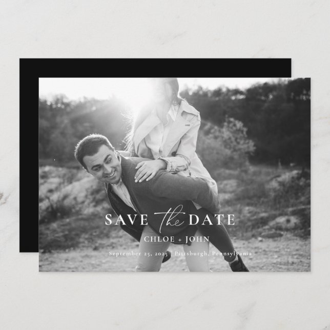 Modern Minimal Save the Date Invitation (Front/Back)