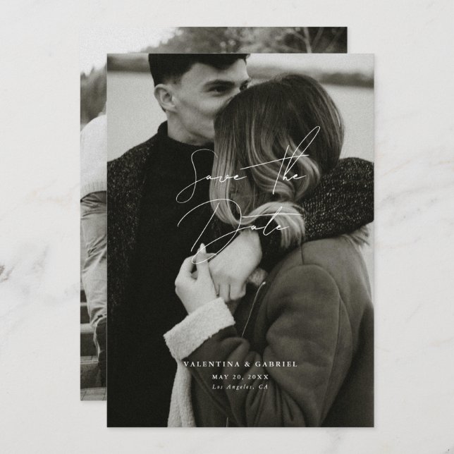 Modern Minimal Save the Date Invitation (Front/Back)
