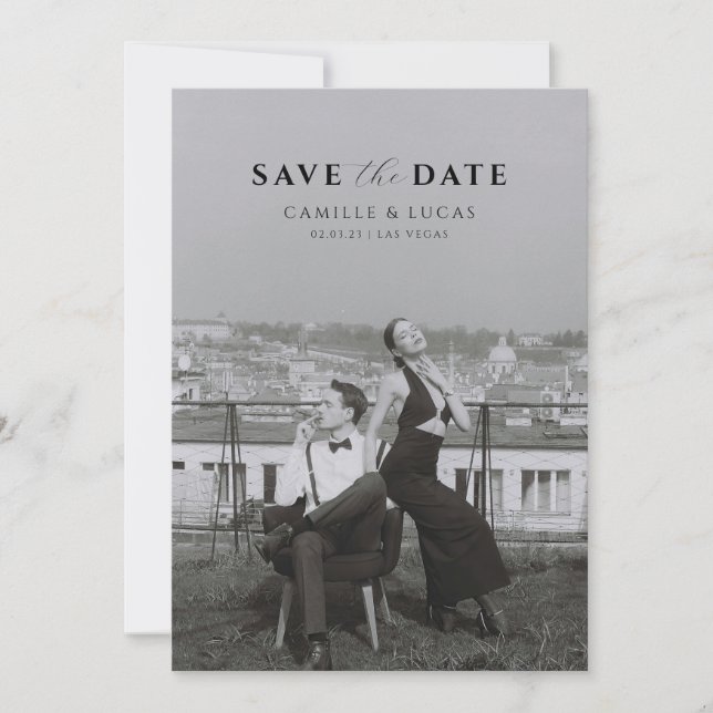 Modern Minimal Save the Date Invitation (Front)