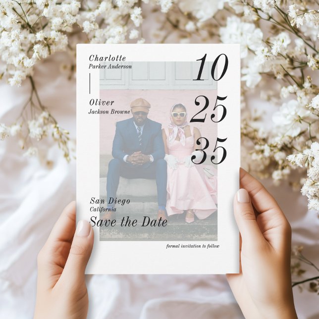 Modern Minimal Save the Date Photo Invitation (Creator Uploaded)