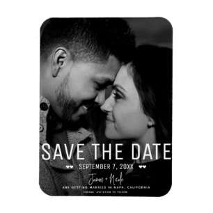 Modern Minimal Save the Date Wedding Photo Magnet