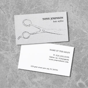 Modern Minimal Scissors Hair Salon  Business Card