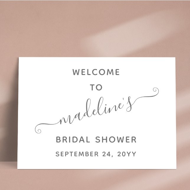 Modern Minimal Script Bridal Shower Welcome Poster (Creator Uploaded)