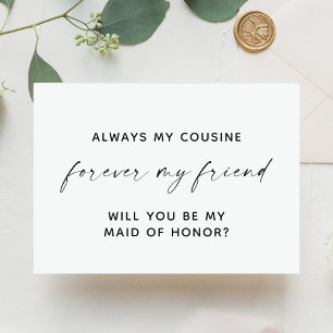 Modern Minimal Script Bridesmaid Proposal Card 