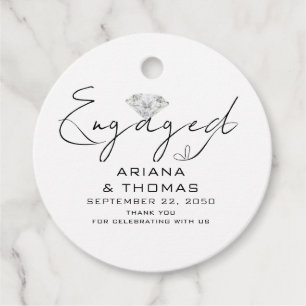 Modern Minimal Script Engagement Party Favour Tags