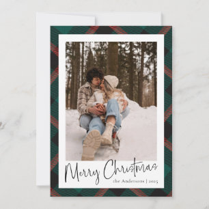 Modern Minimal Script Family Christmas Photo Holiday Card