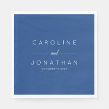 Modern Minimal Script French Blue Custom Wedding