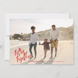 Modern minimal script holiday photo card