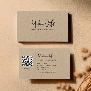 Modern Minimal Script Kraft Business Card