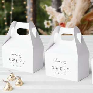 Modern Minimal Script Love is Sweet Wedding Favour Box