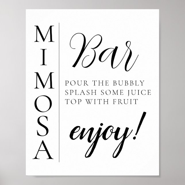 Modern Minimal Script Mimosa Bar Sign (Front)