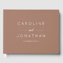 Modern Minimal Script Mocha Brown Custom Wedding