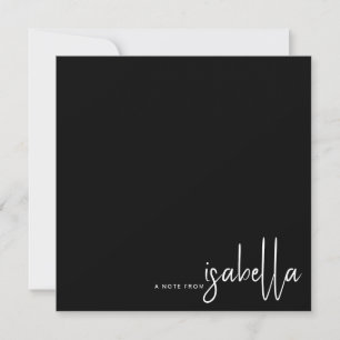 Modern Minimal Script Name Note From Black White Card