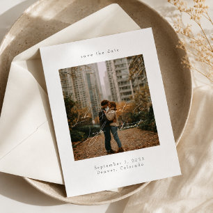 Modern Minimal Script Over Photo Wedding  Save The Date