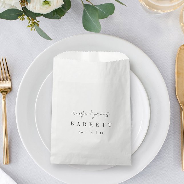Modern Minimal Script Personalised Wedding Favour Bags (Creator Uploaded)