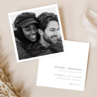 Modern Minimal Script Photo Budget Square Wedding