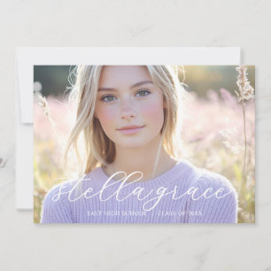 Modern Minimal Script Photo Graduation Announcement