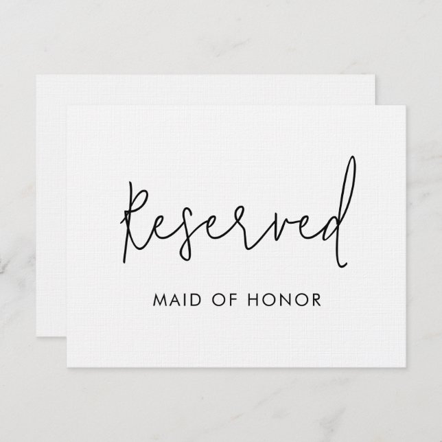 Modern Minimal Script Reservation Sign Wedding Invitation (Front/Back)