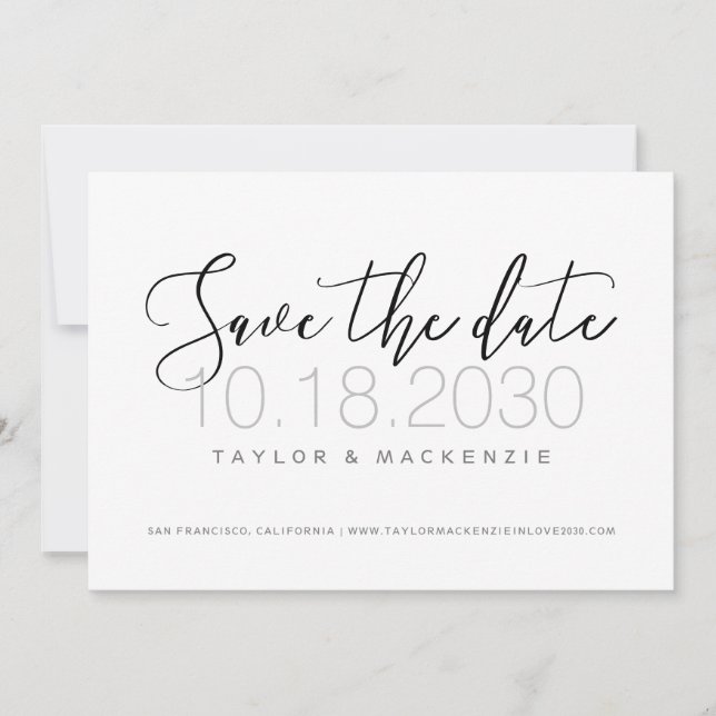 Modern Minimal Script Save the Date (Front)