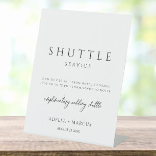 Modern Minimal Script Shuttle Service Wedding Sign