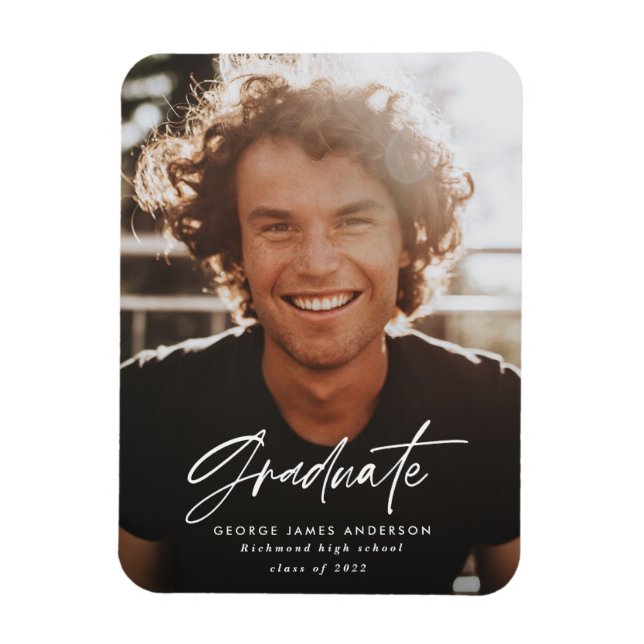 Modern minimal script typography graduation magnet (Vertical)