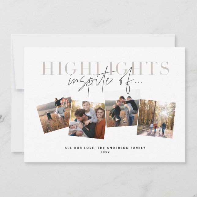 Modern, minimal script typography highlights holiday card (Front)