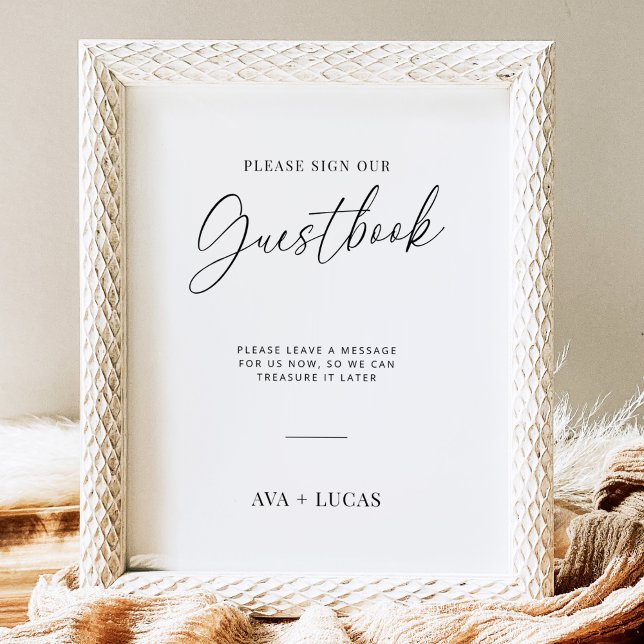 Modern Minimal Script Wedding Guestbook Sign (Creator Uploaded)