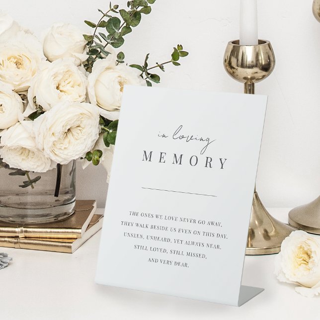 Modern Minimal Script Wedding Memorial Pedestal Sign (Creator Uploaded)