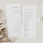 Modern Minimal Script Wedding Program Programme<br><div class="desc">Designed to match our Inline wedding invitations. A beautiful typography based design with a minimalist feel,  featuring modern soft ash black handwritten script and classic serif lettering. Personalise with your ceremony details,  and customise the back with your wedding party.</div>