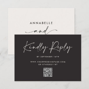 Modern Minimal Script Wedding RSVP with Stripe Card